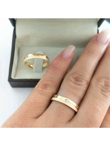 Par Aliança Casamento 4mm Ouro 18K Acacia Neumond joias